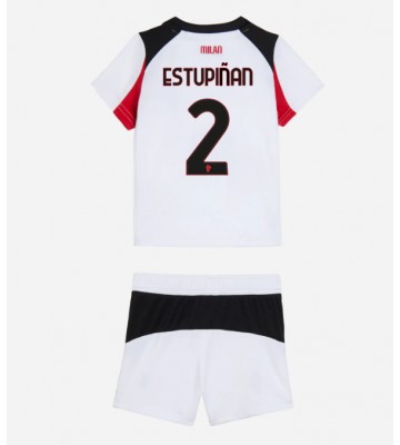 AC Milan Pervis Estupinan #2 Udebanetrøje Børn 2025-26 Kortærmet (+ Korte bukser)
